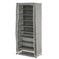 Schoenenrek Kipit Zwart Grijs Stof Plastic 58 x 32 x 157 cm