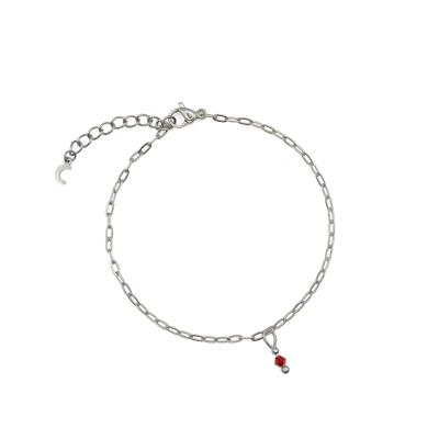 Minimalistische geboortesteen armband - Stainless steel - Zilver