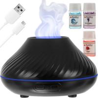 Ruhhy Diffuser - 130 ml - zwart - 7 kleuren - oplaadbaar - luchtbevochtiger - geurverspreider