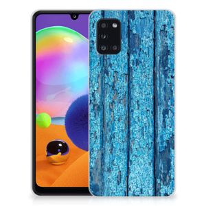 Samsung Galaxy A31 Bumper Hoesje Wood Blue