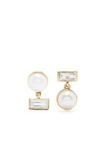 Aliita boucles d'oreilles Perla Baguette en or 9ct - thumbnail