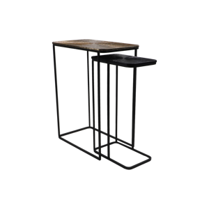 Consoletafel Set Fletcher - 60x35x77/40x25x70 - Goud/zwart