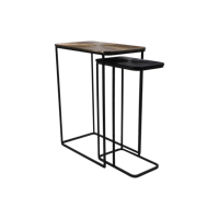 Consoletafel Set Fletcher - 60x35x77/40x25x70 - Goud/zwart Consoletafel Set Fletcher - 60x35x77/40x25x70 - Goud/zwart