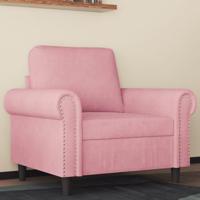 Fauteuil 60 cm fluweel roze