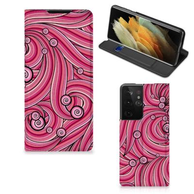 Samsung Galaxy S21 Ultra | Bookcase | Swirl Pink