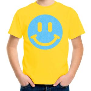 Verkleed T-shirt voor jongens - Smile Emoticon - geel - carnaval - feestkleding voor kinderen