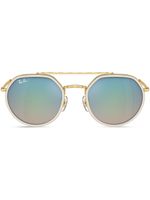 Ray-Ban logo-print round-frame sunglasses - Or