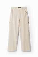 Wijde cargobroek - WHITE - XS