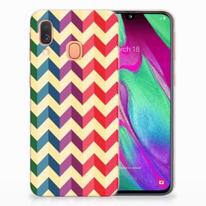 Samsung Galaxy A40 TPU bumper Zigzag Multi Color