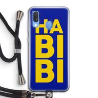Habibi Blue: Samsung Galaxy A40 Transparant Hoesje met koord