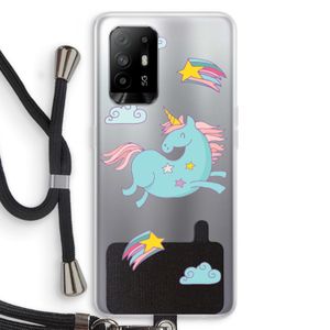 Vliegende eenhoorn: Oppo A95 5G Transparant Hoesje met koord