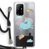 Vliegende eenhoorn: Oppo A95 5G Transparant Hoesje met koord