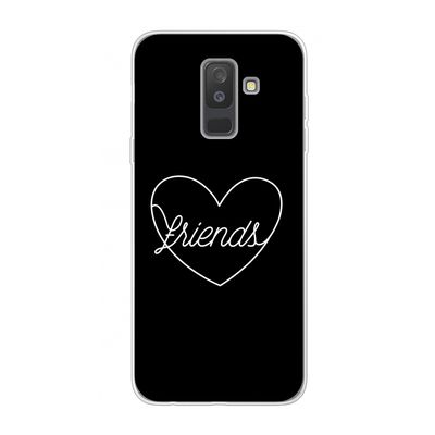 Friends heart black: Samsung Galaxy A6 Plus (2018) Transparant Hoesje