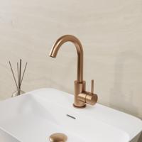 Opbouw Wastafelkraan BWS Cemal Met Draaibare Uitloop Geborsteld Brons Koper Boss & Wessing