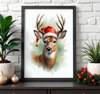 Rendier van de kerstman kerst poster