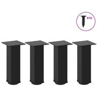 Salontafelpoten 4 st 42-44 cm staal zwart Salontafelpoten 4 st 42-44 cm staal zwart