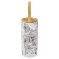 5five Toiletborstel met houder - rond - hibiscus bloemen - 38 cm   - - thumbnail