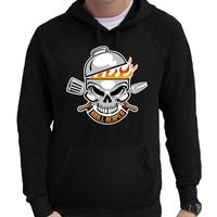 Reaper bbq / barbecue cadeau hoodie zwart voor heren - thumbnail