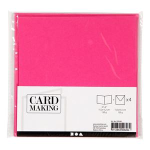 Creativ Company Kaarten en enveloppen donker roze, 4st.