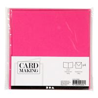 Creativ Company Kaarten en enveloppen donker roze, 4st.