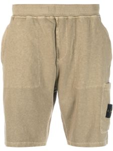 Stone Island short en coton à motif Compass - Marron