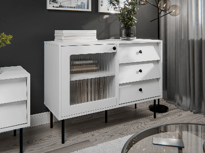 Dressoir AURALU 1 deur 3 lades wit
