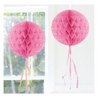 Decoratiebollen baby roze 30 cm - thumbnail