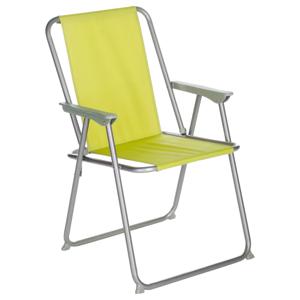 Atmosphera camping/strand stoel - aluminium - inklapbaar - groen - L52 x B55 x H75 cm   -