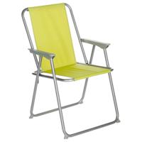 Atmosphera camping/strand stoel - aluminium - inklapbaar - groen - L52 x B55 x H75 cm   -