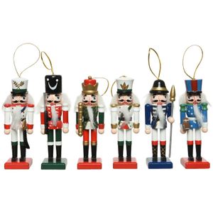 6x Kerstboomhangers notenkrakers poppetjes/soldaten 12 cm kerstversiering