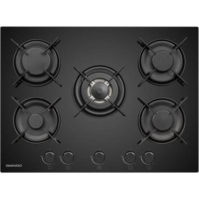 Gaskookplaat - DAEWOO - 5 branders - 70 cm - BH7GKF51BNM - Zwart