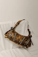 Middelgrote tas van denim leer studio - MATERIAL FINISHES - U Middelgrote tas van denim leer studio - MATERIAL FINISHES - U