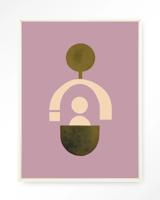 Urban Cotton Wandkleed 'Forma 2 Lilac' 80 x 110cm in Floating Frame - off white