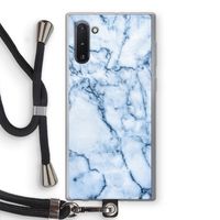 Blauw marmer: Samsung Galaxy Note 10 Transparant Hoesje met koord
