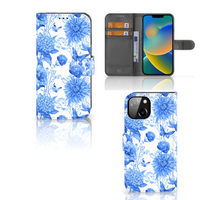 Hoesje voor Apple iPhone 14 Flowers Blue - thumbnail