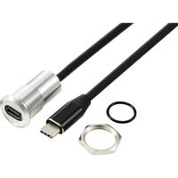 TRU COMPONENTS TC-13376324 USB 3.1-C ® bus/stekker 1 m kabel zilver 1 stuk(s)