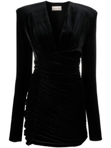 Alexandre Vauthier robe froncée à col v - Noir