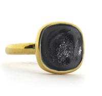 Qoss Ring Lena Zwart | Goud