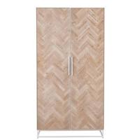 J-Line kast Hoog 2 Deuren Zigzag - hout|metaal - naturel|wit