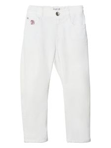 Brunello Cucinelli Kids jean droit classique - Blanc