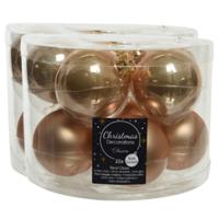 Kerstballen set - 30x stuks -? glas - toffee bruin - 6 cm - glans/mat - kerstversiering