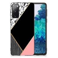 Samsung Galaxy S20 Grip Case Zwart Roze Vormen
