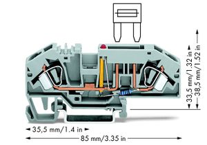 WAGO 282-698/281-434 Zekeringklem Spanveer 1 stuk(s)