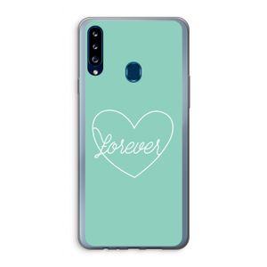 Forever heart pastel: Samsung Galaxy A20s Transparant Hoesje