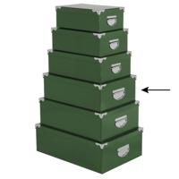 5Five Opbergdoos/box - 3x - groen - L40 x B26.5 x H14 cm - Stevig karton - Greenbox