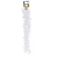 Folieslinger - 1x - met sterretjes - Wit - kerstversiering - 180 cm - Kerstmis decoratie