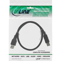 InLine 0.5m USB 3.0 USB-kabel 0,5 m USB A USB B Zwart - thumbnail
