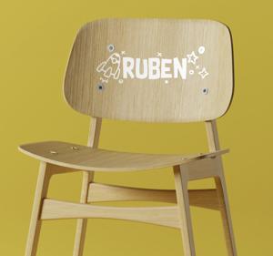 Meubel sticker raket met naam