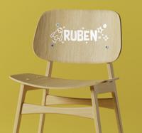 Meubel sticker raket met naam