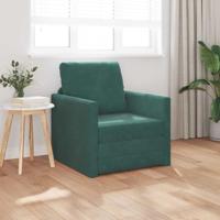 Vloerslaapbank met kussen Donkergroen 74 x 77 x 81 cm Fluweel